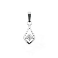 Subtle white gold pendant with diamond; 0.02 ct.