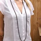 Image 9 of Glass bead necklace/saucer with gold clasp; Antique/vintage | 116 cm