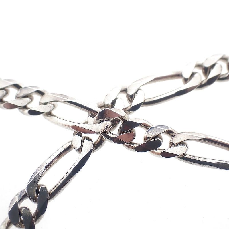 Image 3 of Silver Figaro link chain | 44.5 cm