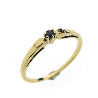 Image 1 of Gold solitaire ring with sapphire
