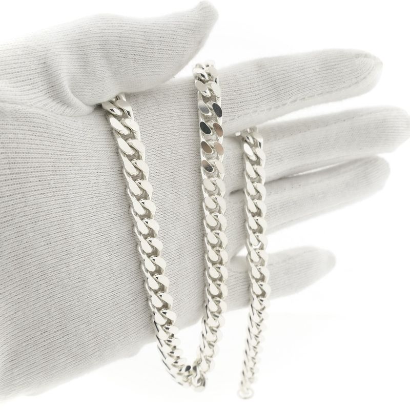 Image 8 of Silver robust gourmet link chain | 50 cm