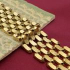 Image 14 of Gold wide Bismarck link bracelet