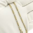 Image 8 of Two-tone gold Figaro link bracelet; 20 cm