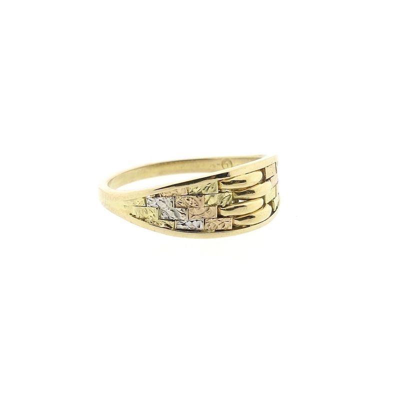 Image 4 of Tricolor gold interwoven ring