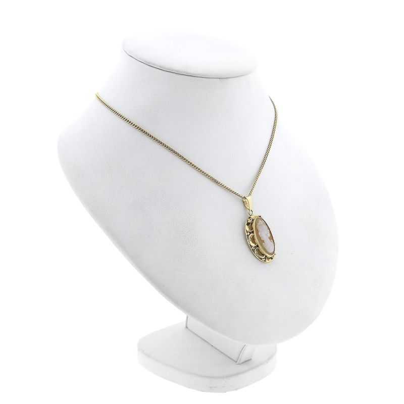Image 5 of Vintage gold cameo pendant; 14 karat