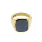 Image 3 of Gold signet ring with blue layered stone; Pinky ring