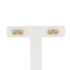 Image 1 of Gold infinity stud earrings with zirconia