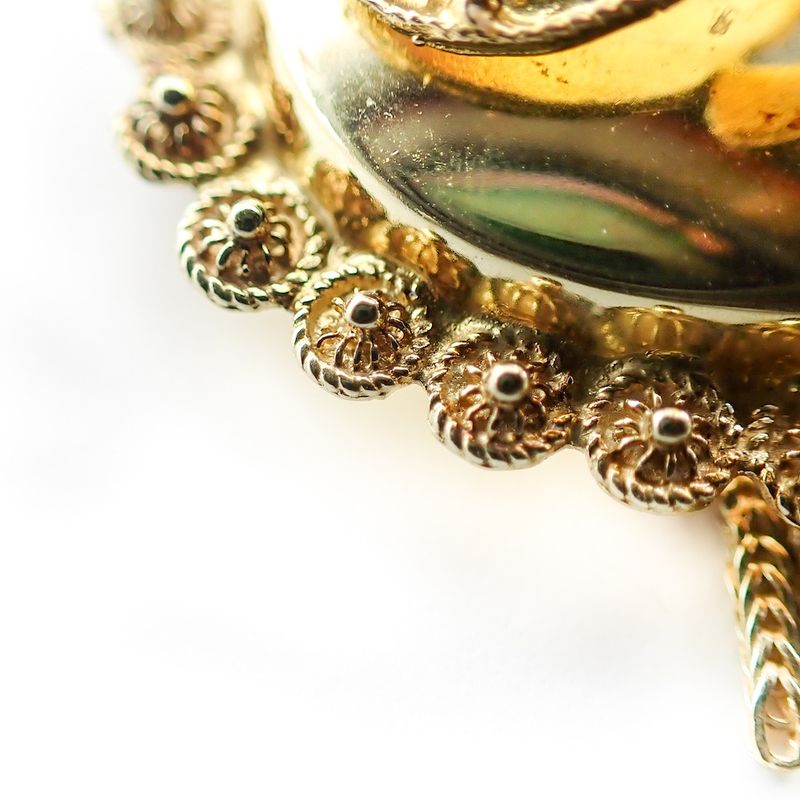 Image 5 of Antique gold S-brooch with tassel