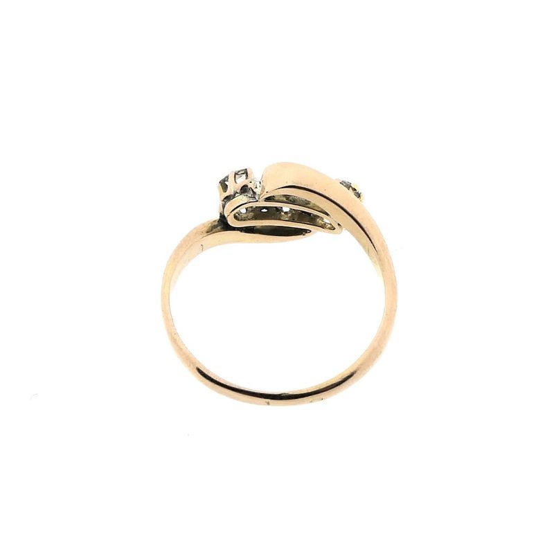 Image 3 of Gold ring with diamonds; 0.19 ct.