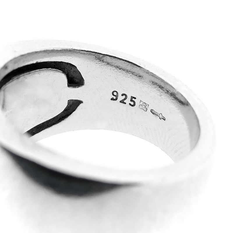 Image 5 of Silver wide paver ring with zirconia; TiSento