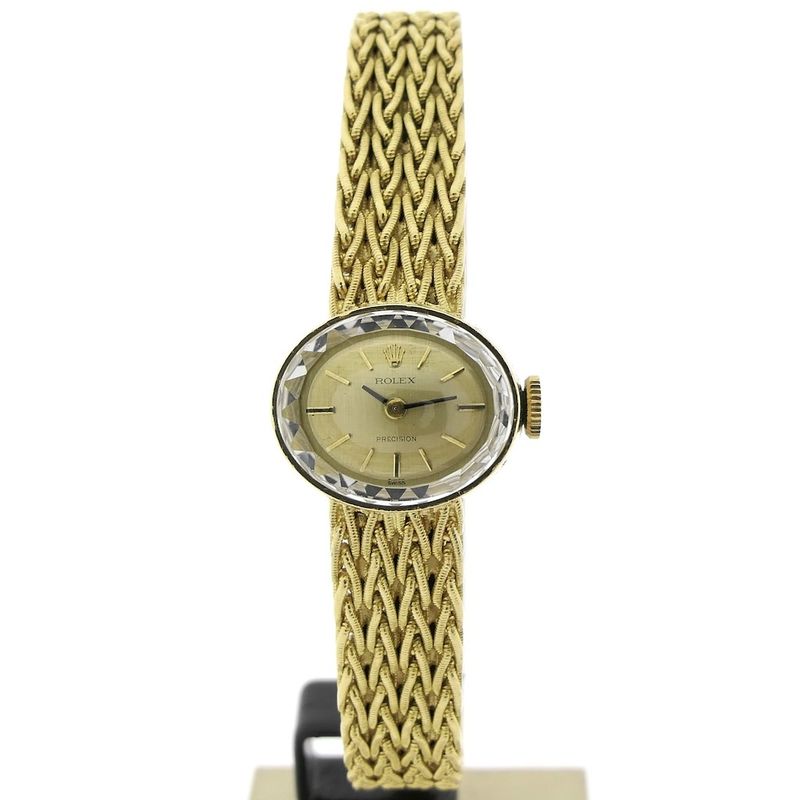 Image 1 of Rolex Precision; 18k gold ladies watch