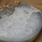 Image 6 of White gold lapel pin with diamonds; 0.15 ct.