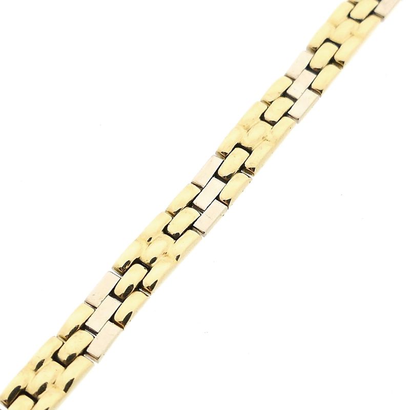 Image 6 of Bicolor Gold Panther Link Bracelet; 14 Karat; 19.5 cm
