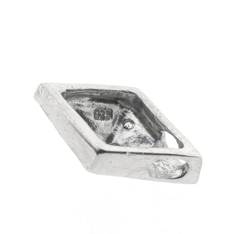 Image 5 of Silver diamond pendant with zirconia