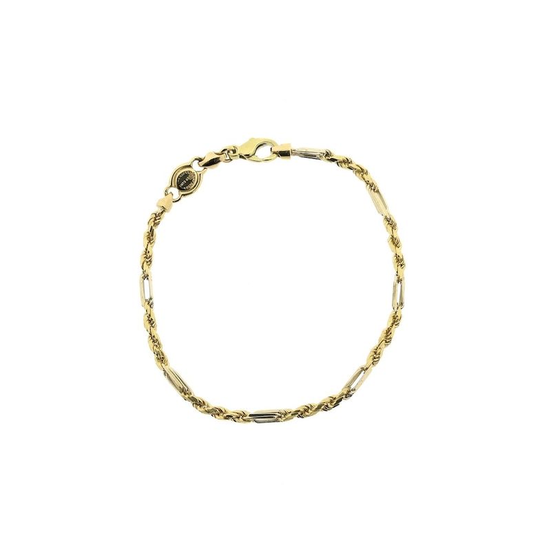 Image 3 of Bicolor gold Figarope bracelet; Cento group | 16.5 cm