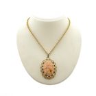 Image 3 of Antique gold pendant with cameo, sapphire and diamonds; 0.21 ct.