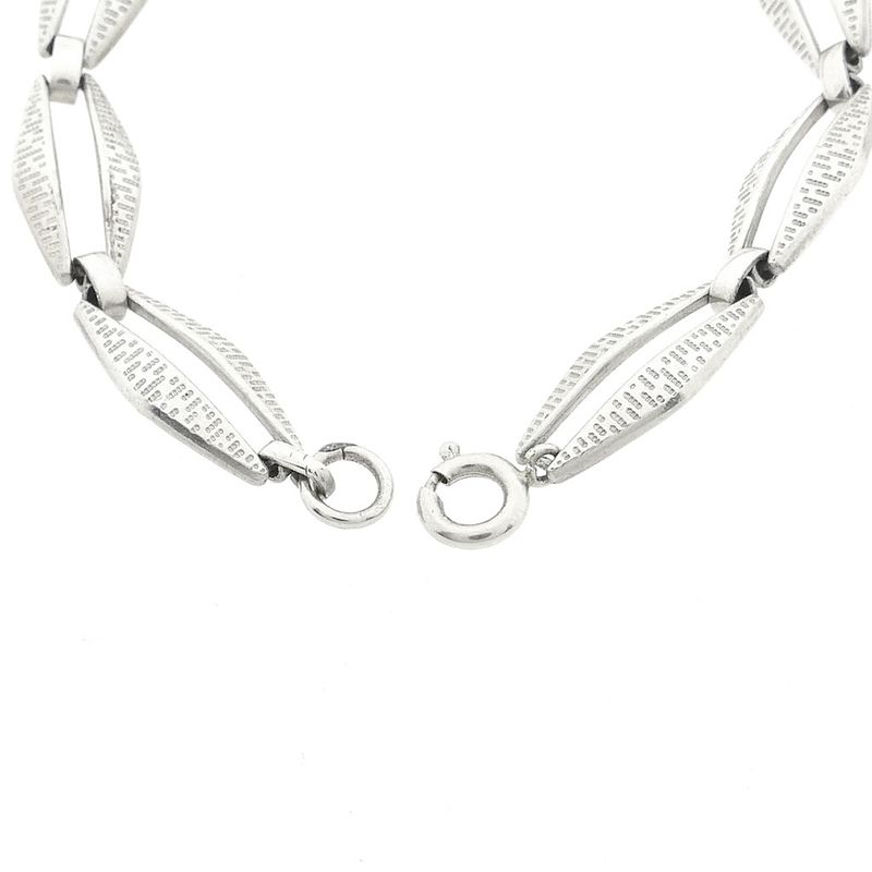Image 6 of Silver link bracelet with fantasy pattern | 19.5 cm