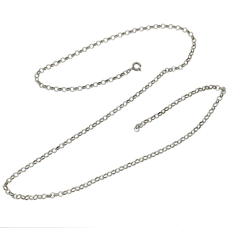 Image 1 of Silver long jasseron necklace | 67 cm