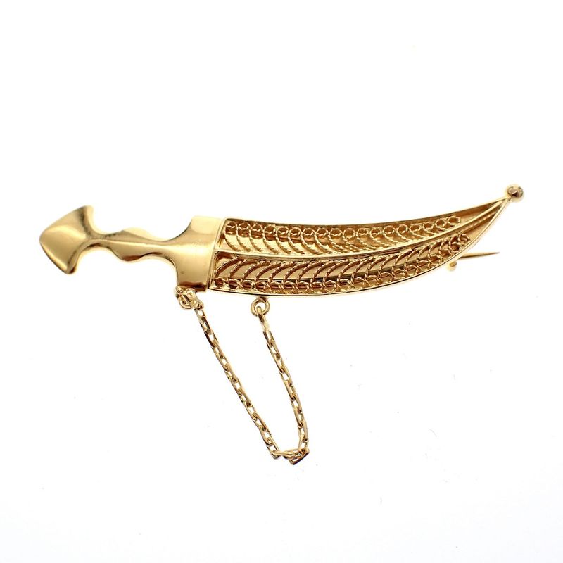 Image 1 of Gold brooch of an Arab dagger