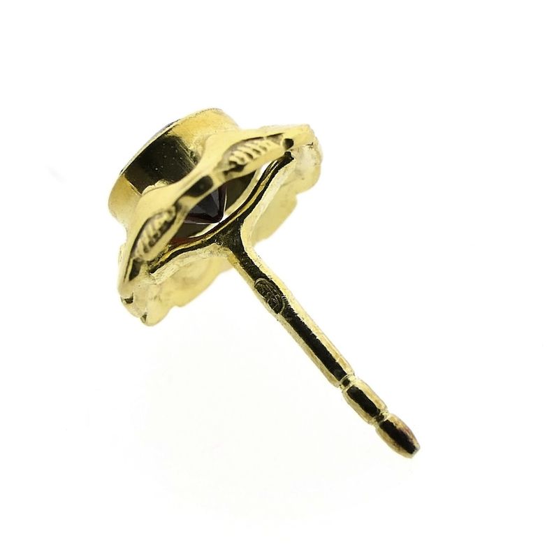 Image 7 of Vintage gold stud earrings with garnet