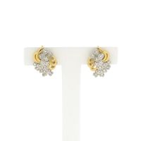 Gold fantasy stud earrings with diamonds | 0.14 ct.