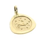 Image 2 of Gold zodiac sign pendant; Capricorn