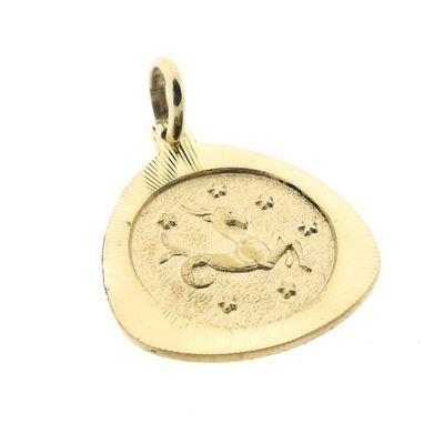 Image 2 of Gold zodiac sign pendant; Capricorn
