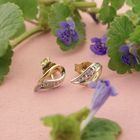 Image 2 of Bicolor gold stud earrings with diamonds