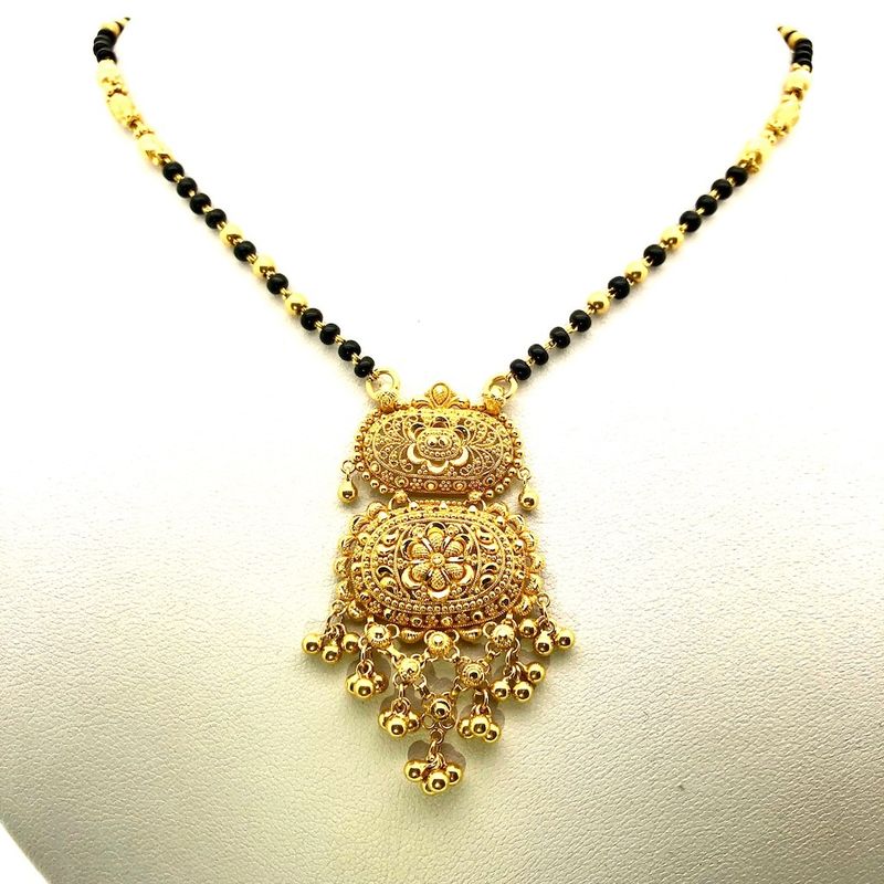 Image 9 of 22-carat gold Indian necklace with onyx stones | 50-60 cm