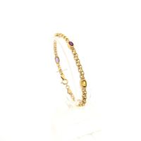 10-karat bracelet with a mix of gemstones | 19 cm