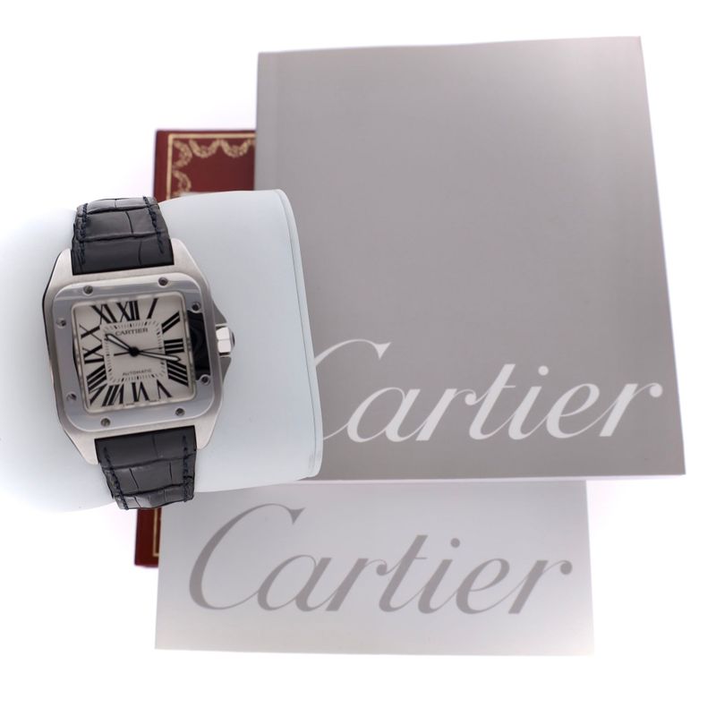 Image 9 of Cartier Santos Automatic 100 XL W20076X8; Men's Watch
