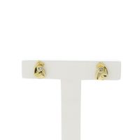 Gold fantasy stud earrings with diamond 0.08 ct.