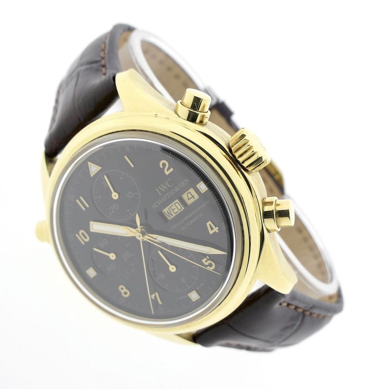 Image 7 of IWC Pilot Double Chronograph; 18k. Men's watch with split seconds