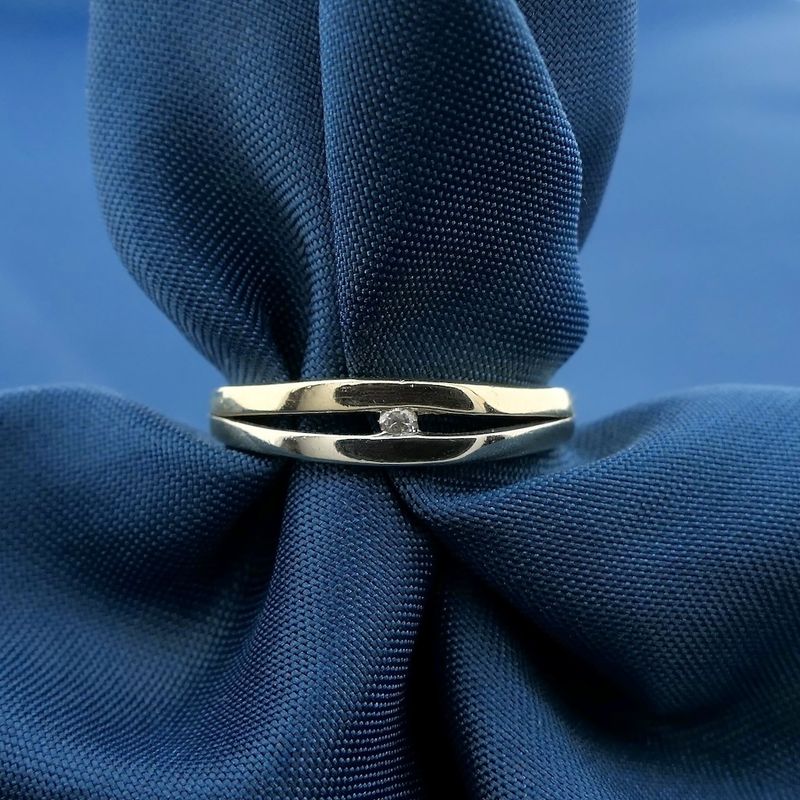 Image 10 of Two-tone gold ring with zirconia