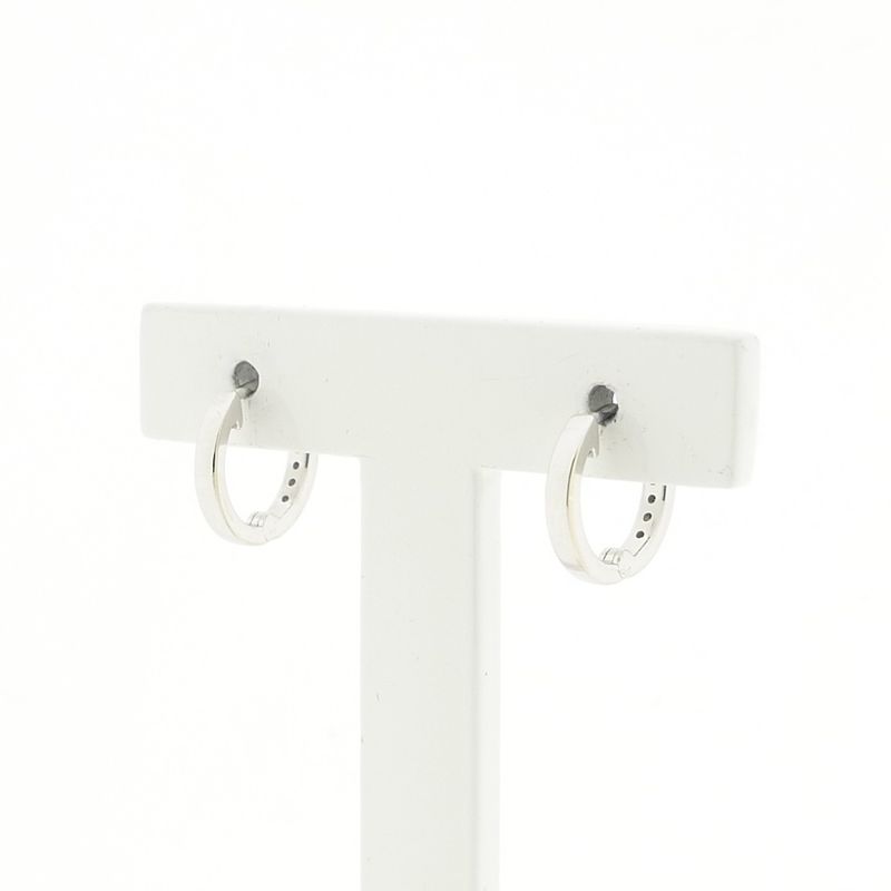 Image 4 of White gold earrings with diamond; 0.08 ct. | Ø 12.9 mm