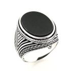 Image 1 of Silver bohemian signet ring with onyx