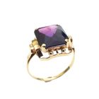 Image 1 of Vintage gold cocktail ring with synthetic sapphire