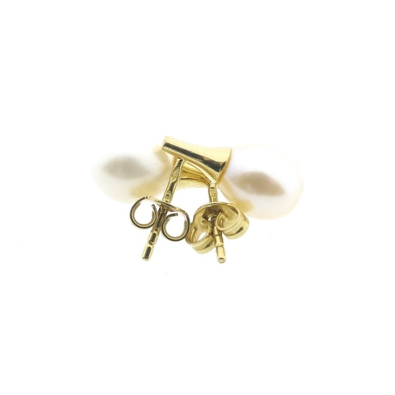 Image 9 of Gold stud earrings with pearl