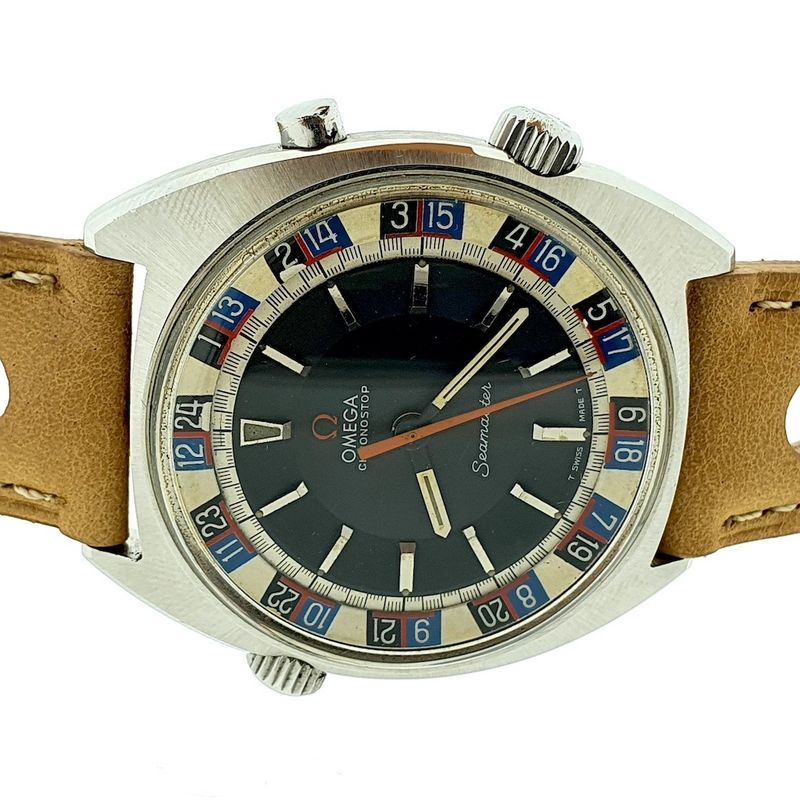 Image 9 of Omega Chronostop 120m 'Roulette'; Vintage heren horloge