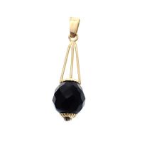 Vintage gold cone pendant with garnet