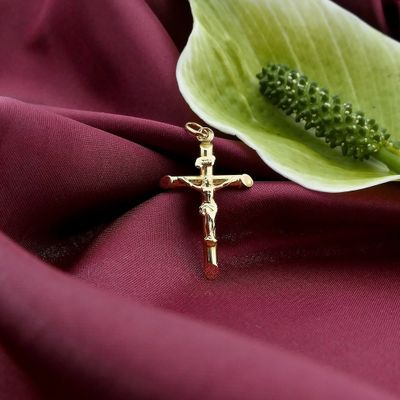 19.2 ct gold pendant of a cross with corpus | INRI Image 2 of 19.2 ct gold pendant of a cross with corpus | INRI