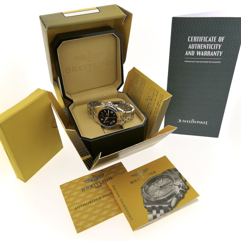 Image 4 of Breitling Crosswind Chronograph D13355; 18k gold/steel men's watch