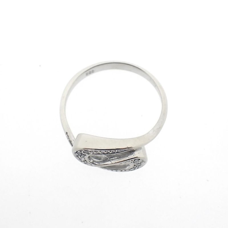 Image 6 of White gold ring with diamond; 0.03 ct