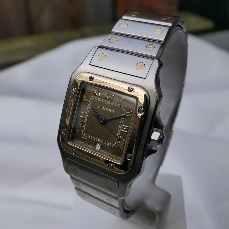 Image 16 of Cartier Santos Galbee 1566; Gold/steel unisex watch