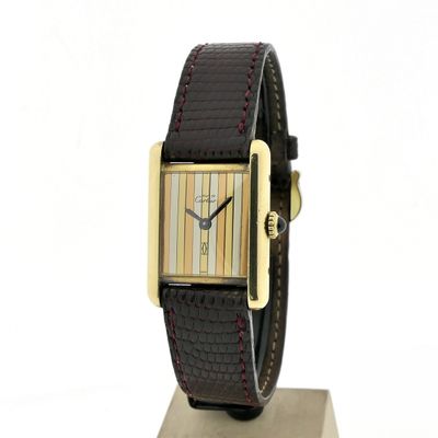 Image 1 of Cartier Tank Vermeil 'Trinity' 221804; Vintage mechanisch dames horloge
