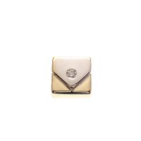 Two-tone gold envelope pendant with 0.04 ct diamond.
