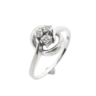 Afbeelding 1 van Witgouden ring met diamanten; 0,06 ct.