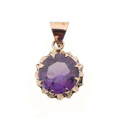 Rose gold pendant with purple tourmaline Image 1 of Rose gold pendant with purple tourmaline
