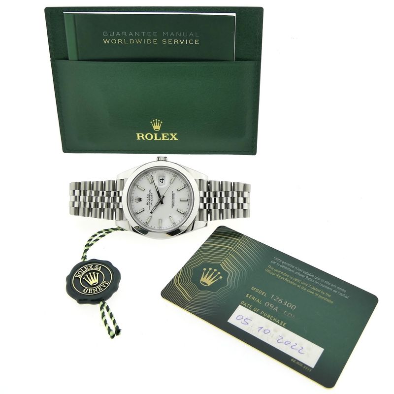 Image 9 of Rolex Datejust 41mm 'White Stick Dial' 126300; Automatic men's watch