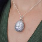 Image 4 of Silver egg pendant with zirconia